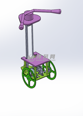 無碳小車創新設計模型圖與結構解析